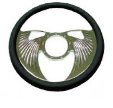 14″ Billet “Angel Wings” Style Steering Wheel – Chrome – Racing