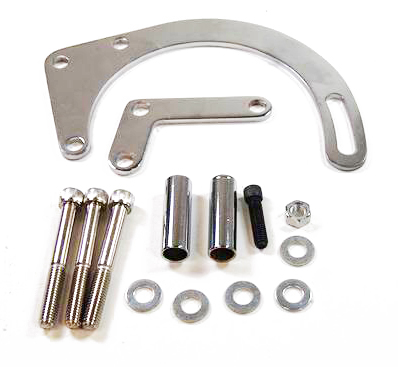 thumbnail image 2 of Chrome Small Block Chevy Alternator Bracket – Lower SWP – Fits 283 327 350 V-Belt 2 of 5