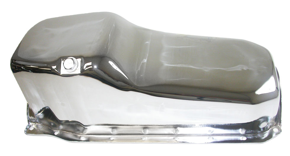 Small Block Chevy Aluminum Oil Pan, 1986-Up, 283-350, One-Piece Rear Main Seal