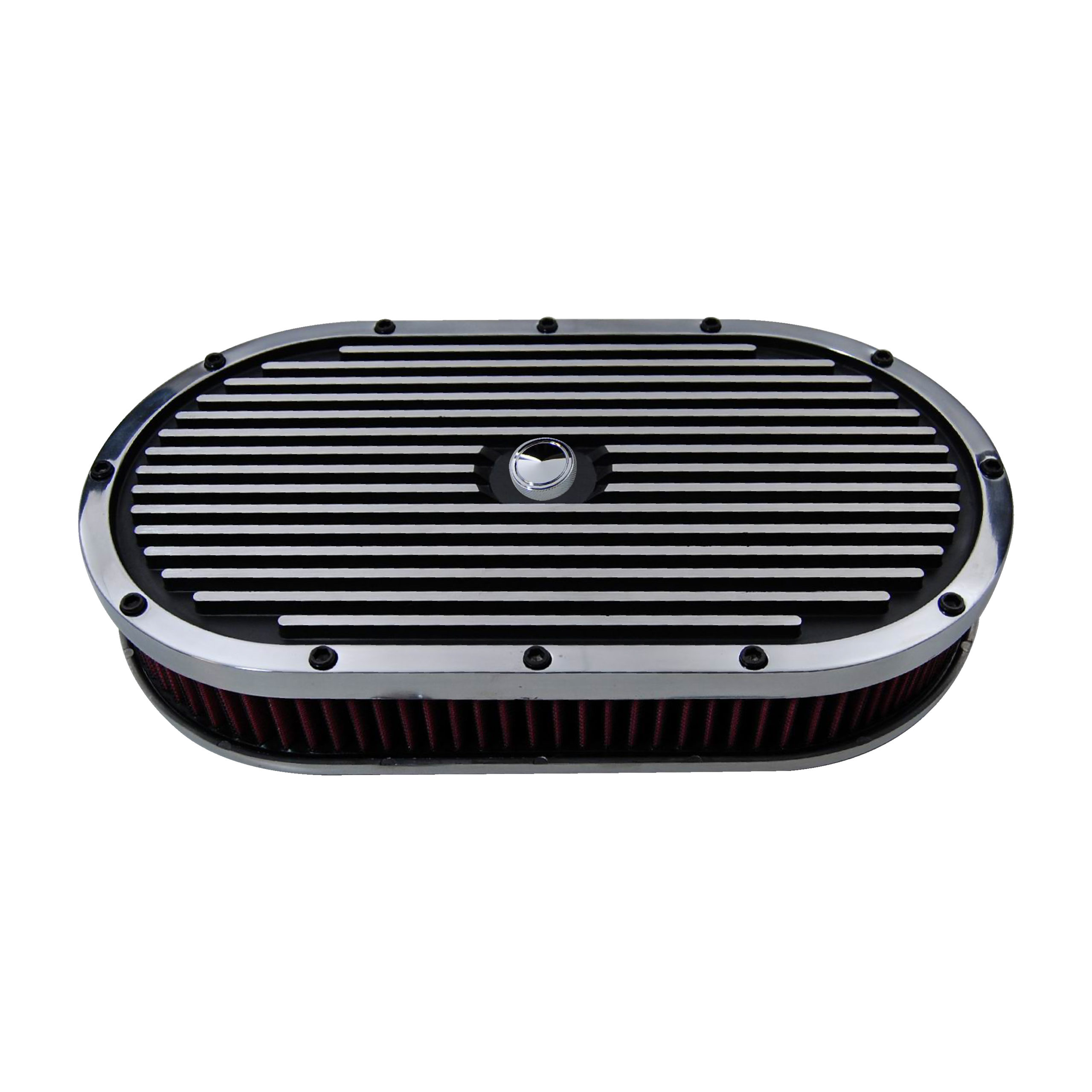 Elite 2 Series Polished Oval Air Cleaner for Single 4-bbl Carb - 2.5  Element