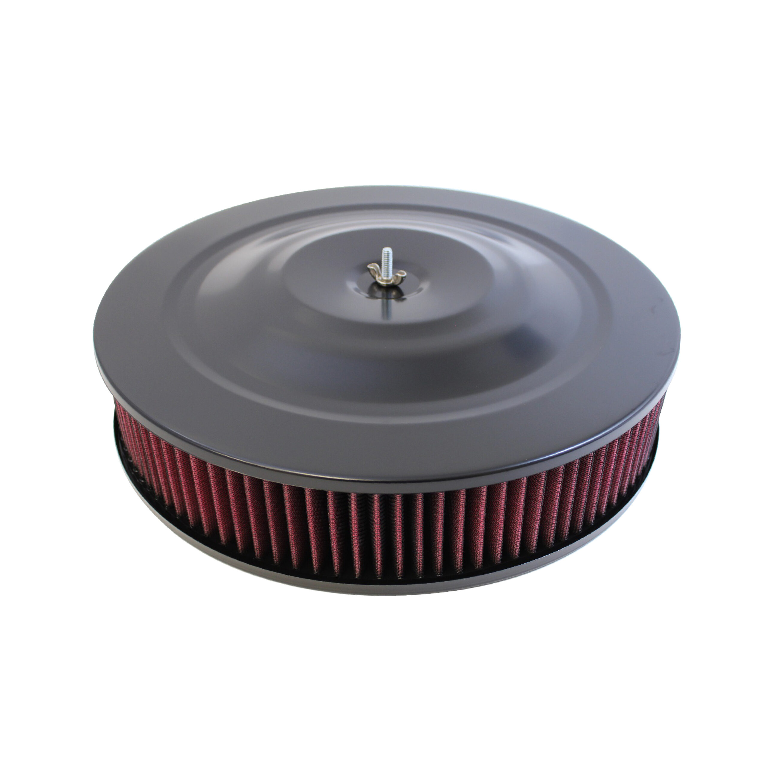 New 12 Super Flow Oval Air Cleaner Set With Washable Red Element & Chrome  top